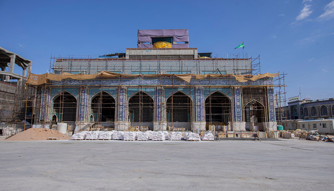 العتبة الحسينية المقدسة تعلن مواصلة كوادرها الفنية والهندسية بالعمل في مقام التل الزينبي