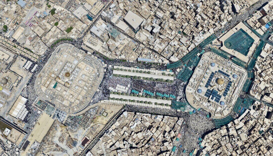 العتبة الحسينية تواصل اعمالها في مشروع صحن الرسول الاعظم صلى الله عليه واله