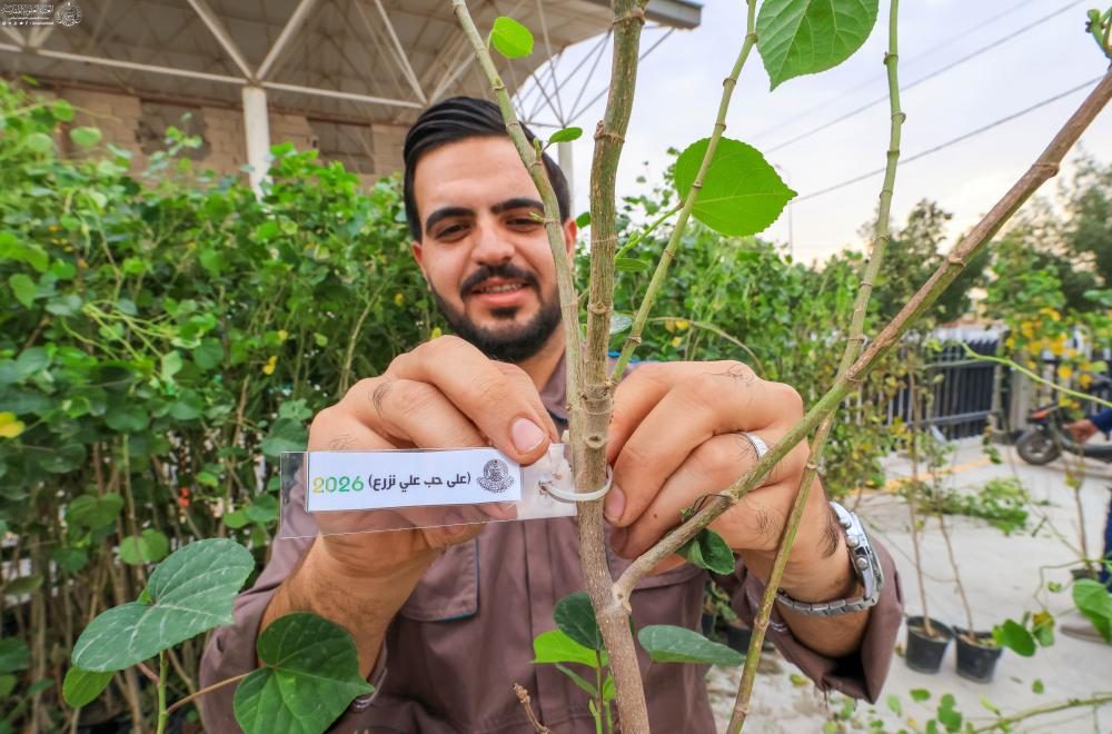 العتبة العلوية المقدسة تواصل تنفيذ حملة (على حب علي نزرع) الهادفة لزيادة المساحات الخضراء في النجف الأشرف