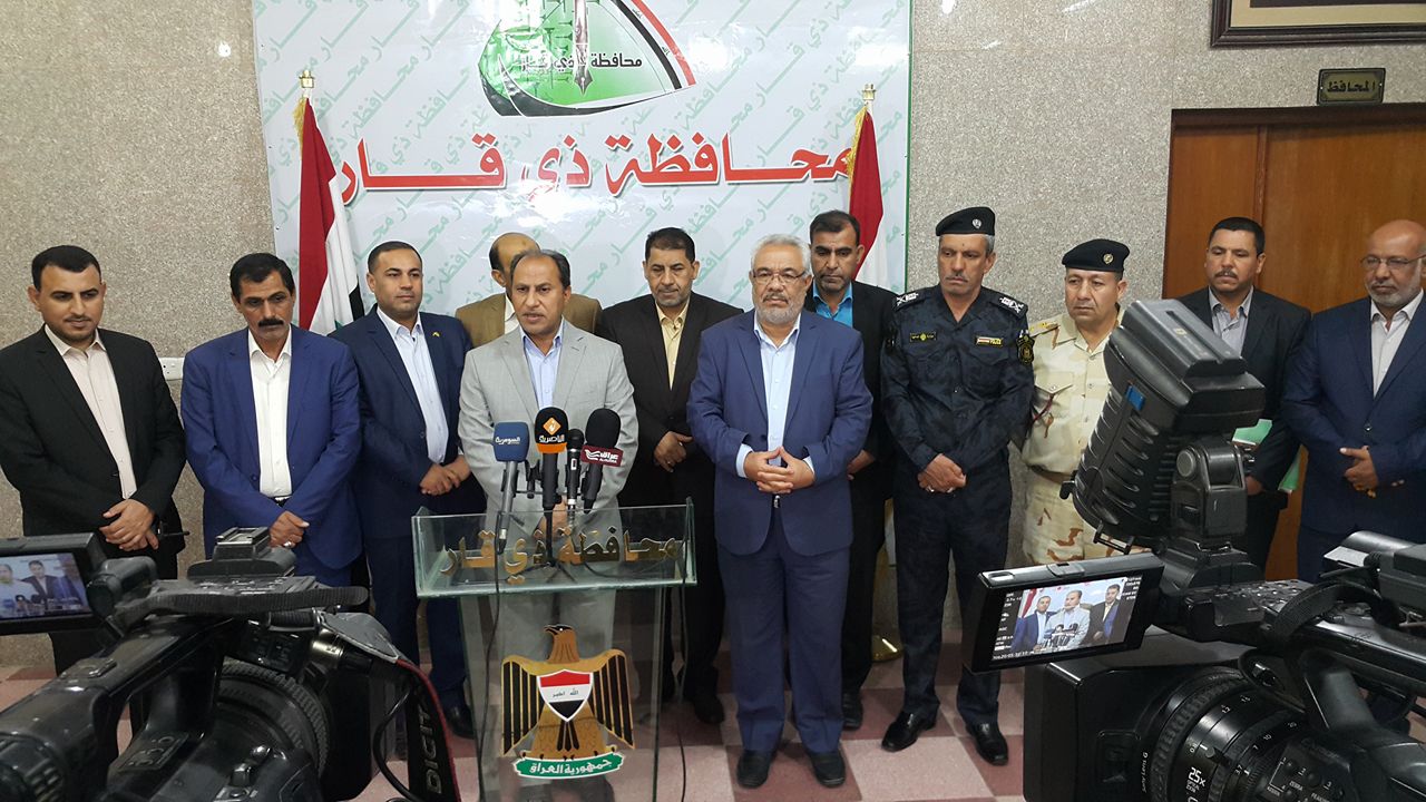 حكومة ذي قار والكتل السياسية والقوات الامنية تشدد على اهمية الحفاظ على السلم الاهلي والمال العام(صوت)