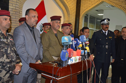 قائد عمليات الفرات الأوسط يبين في مؤتمر صحفي فشل عناصر داعش من التسلل بواسطة سيارة مفخخة بكربلاء(صوت)