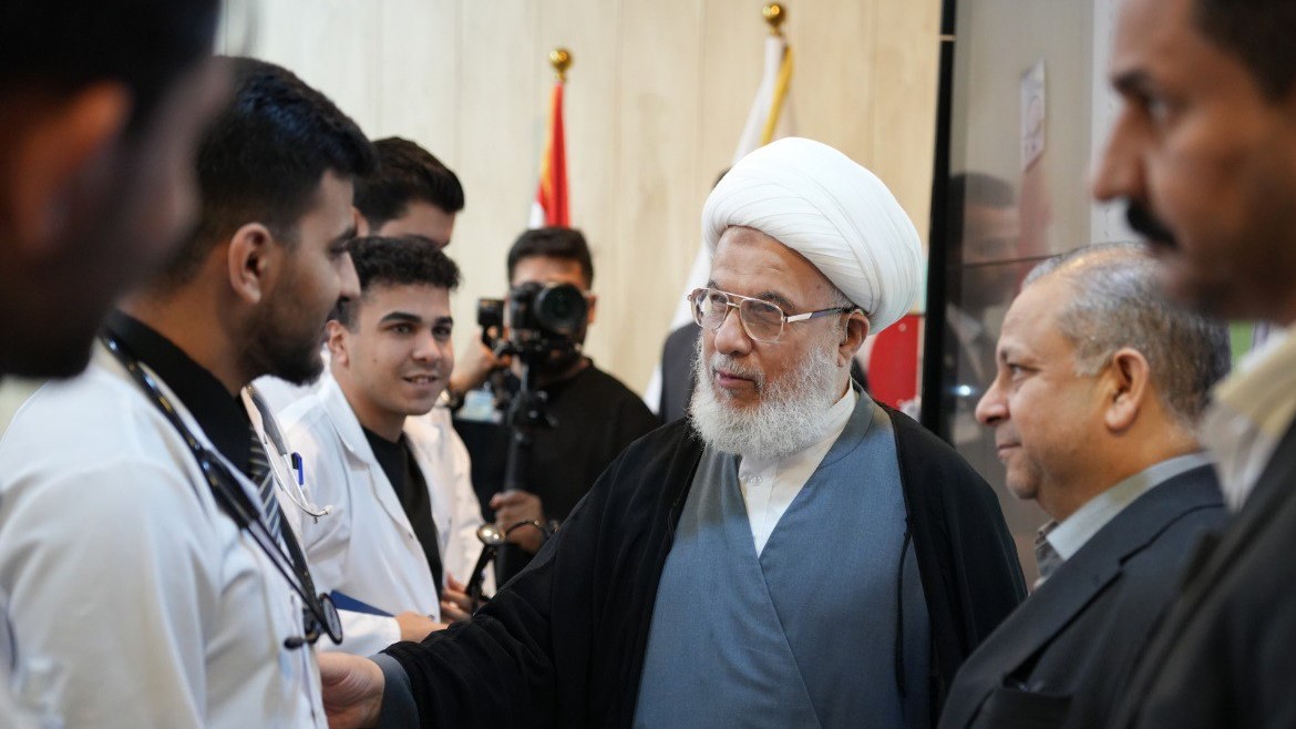 ممثل المرجعية الدينية العليا يطلع على سير إمتحان الكفاءة السريرية لطلبة كلية الطب في جامعة السبطين عليهما السلام للعلوم الطبية