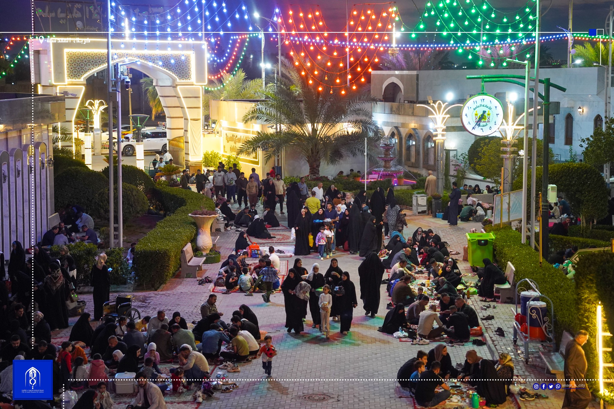 خلال أيام الشهر الفضيل.. مدينة الإمام الحسين عليه السلام للزائرين تواصل إستقبال العوائل لتناول وجبة الإفطار