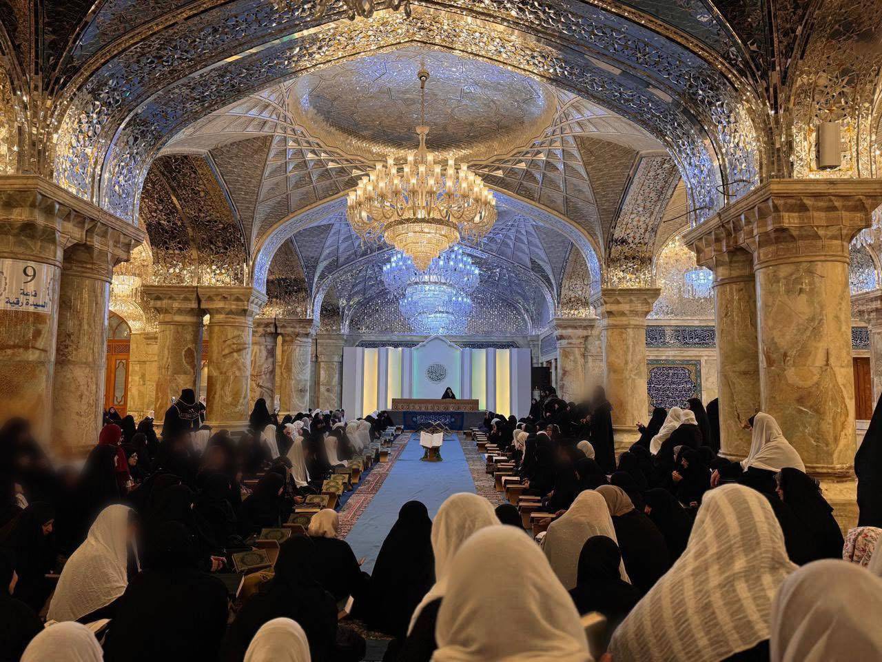 اختتام الأمسيات الرمضانية لشعبة التبليغ الديني النسوي في صحن فاطمة (عليها السلام) بالعتبة العلوية المقدسة