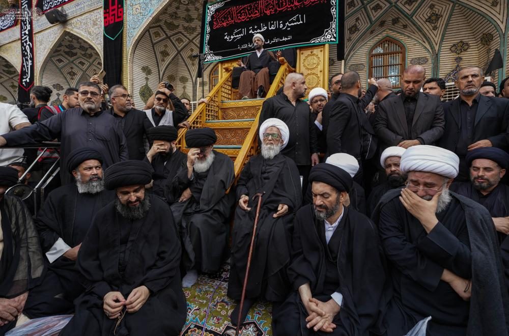النجف الأشرف تحيي ذكرى شهادة السيدة الزهراء صلوات الله وسلامه عليها بإقامة المجالس الحسينية وإنتشار المواكب العزائية